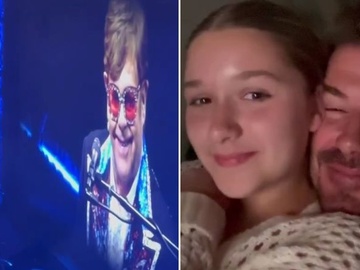 Девід Бекхем показав відео з донькою, на якому він підспівує Елтону Джону