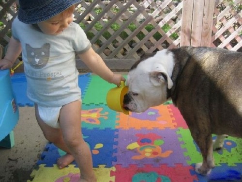 Малявочки с охраной)))