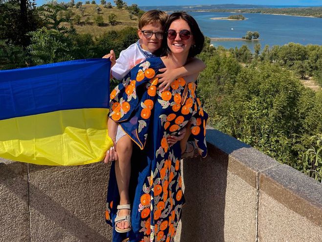 Оля Цибульская с сыном