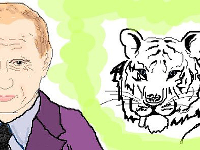 Рисунок путина на доске