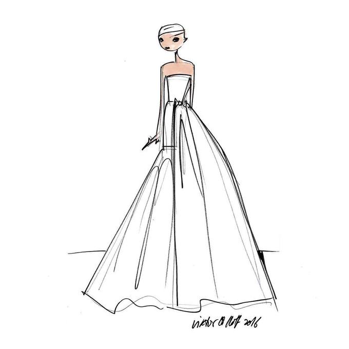 Эскиз свадебного платья Viktor&Rolf