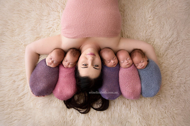 Милейшая фотосессия с новорожденными пятерняшками