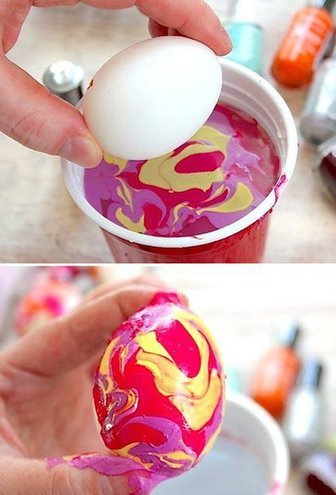 Мраморная идея покраски яиц