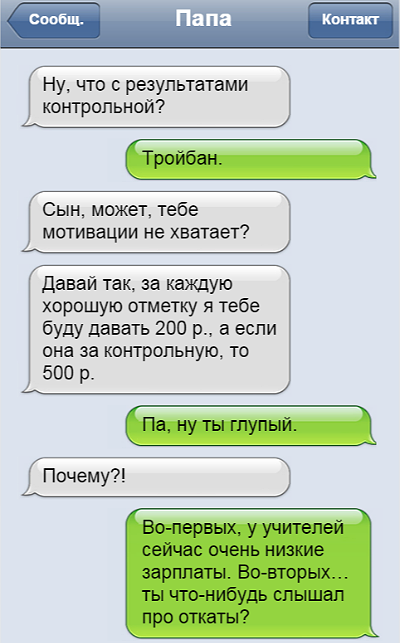 Школьная жизнь в переписках
