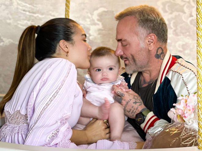 Шэрон Фонсека и Джанлука Вакки с дочерью