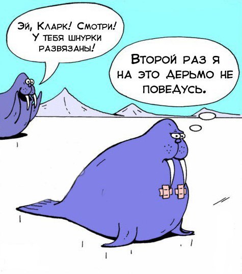 Грустный комикс про моржей