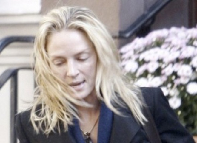 Ума Турман с макияжем