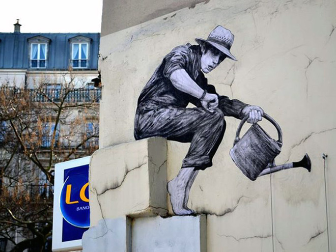 Стріт-арт на вулицях Парижа: нові роботи Чарльза Леваля