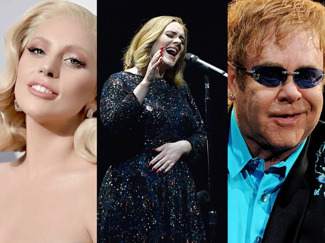 Леди Гага, Адель, Элтон Джон