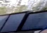 Прыжки на батуте, вид от первого лица