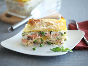 Лазанья с лососем