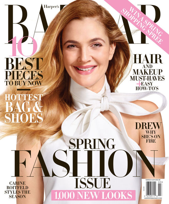 Дрю Бэрримор для Harper's Bazaar