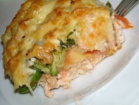 Запеканка из цветной капусты с курицей Запеканка из цветной капусты с курицей