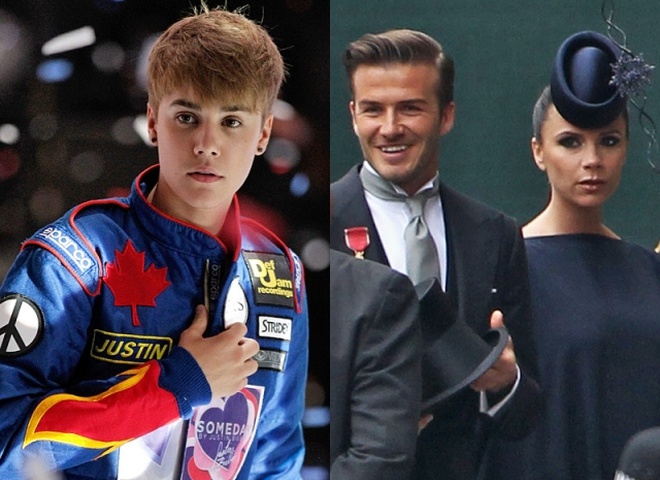 Джастин Бибер и семья Бекхэм