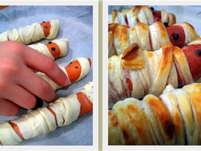 Сосиски-мумии на Хэллоуин