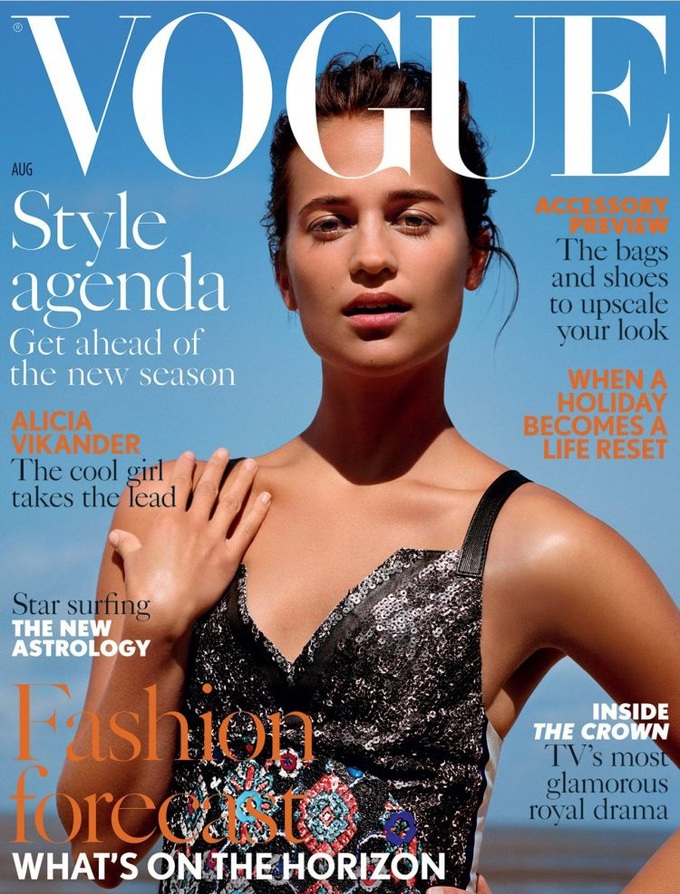 Алисия Викандер на обложке Vogue (август, 2016)