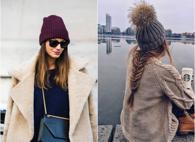 Вязаные шапки для женщин 2018-2019 на зиму из толстой пряжи