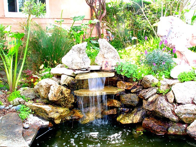 Место для водопада в саду