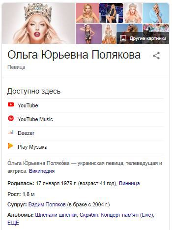 В Википедии опубликован неправильный возраст Оли Поляковой