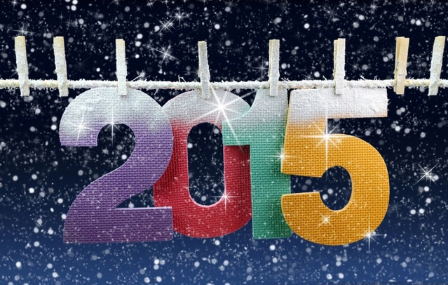 Снежная открытка на Новый год 2015