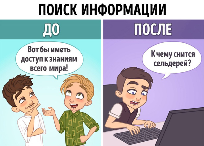 Жизнь до и с интернетом