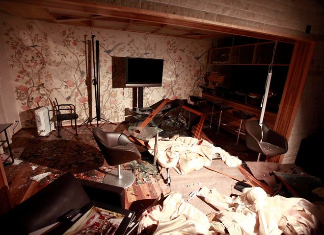 Разрушенный дом сына Каддафи