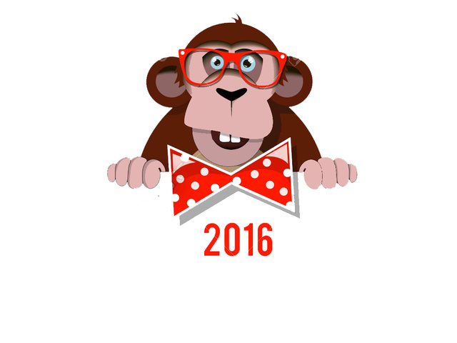 Открытки с новым годом 2016 годом обезьяны 2016, пикником прикольные