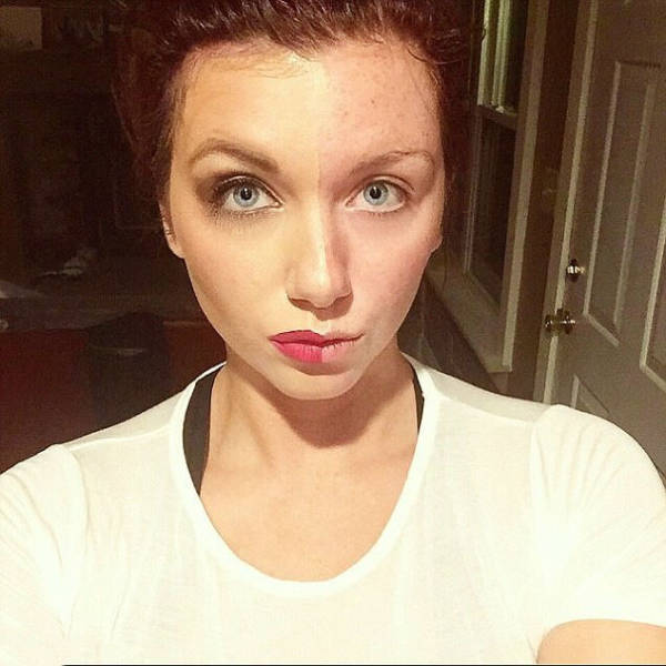 Макияж "Половинка лица"