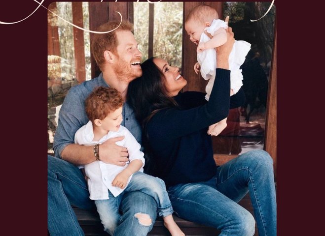 Принц Гарри и Меган Маркл с детьми
