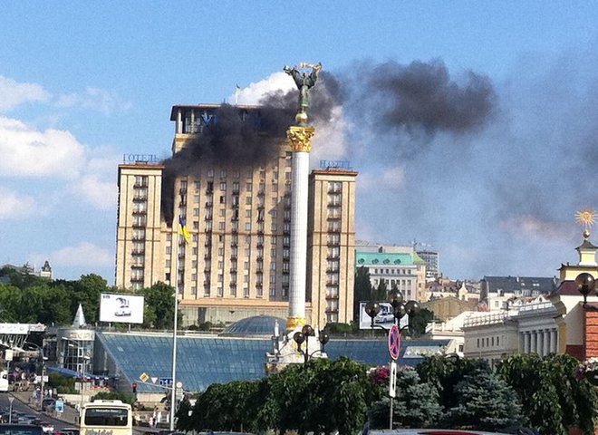 пожар в гостиннице Украина