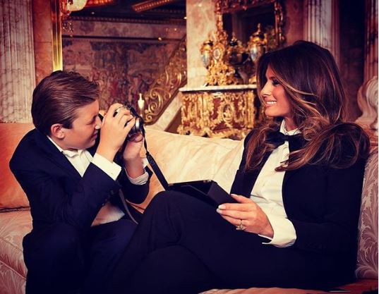 Мелания Трамп с сыном Барроном