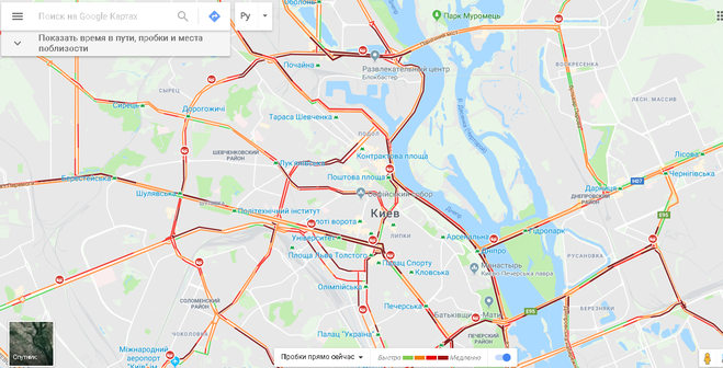 пробки Киев гугл