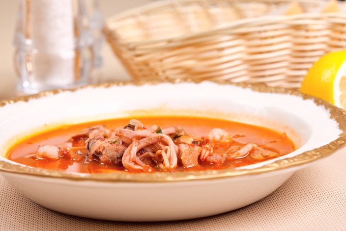 томатный суп з раками