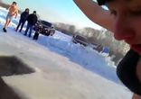 ДЕВУШКА В ПРОРУБЬ ОЧЕНЬ НЕ ХОТЕЛА ЛЕЗТЬ,НО..