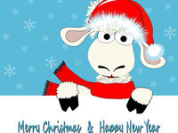Милая открытка с овечкой 2015