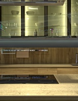 Кухня с текстурой пиленого дерева