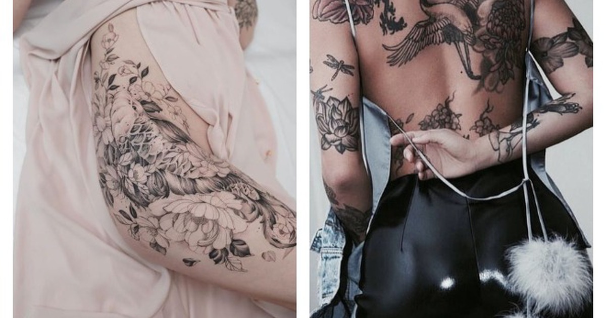 Татуировки для девушек на спине: популярные эскизы 2018 года