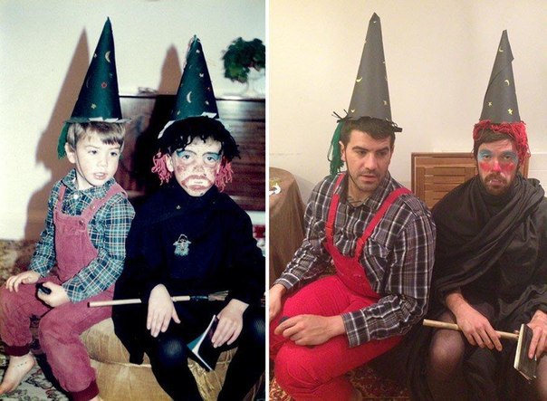 Братья Мэтью и Джеймс воссоздали свои детские фото
