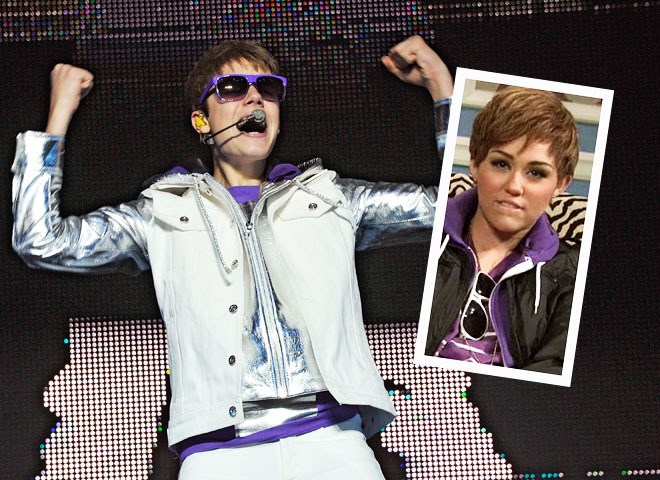 Майли Сайрус передразнила Джастина Бибера