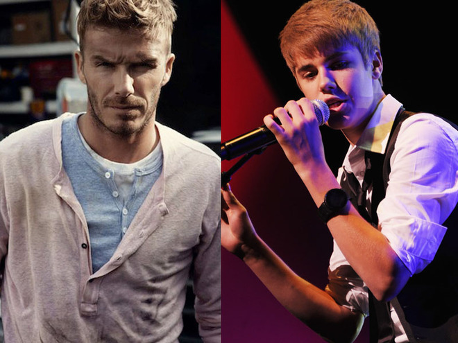 Девід Бекхем та Джастін Бібер 