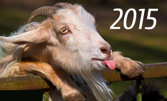Прикольная открытка на Новый год козы
