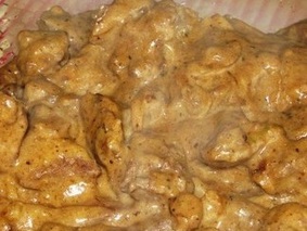 Бефстроганов в сметанном соусе