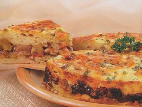 Запеканка макаронная с грибами 