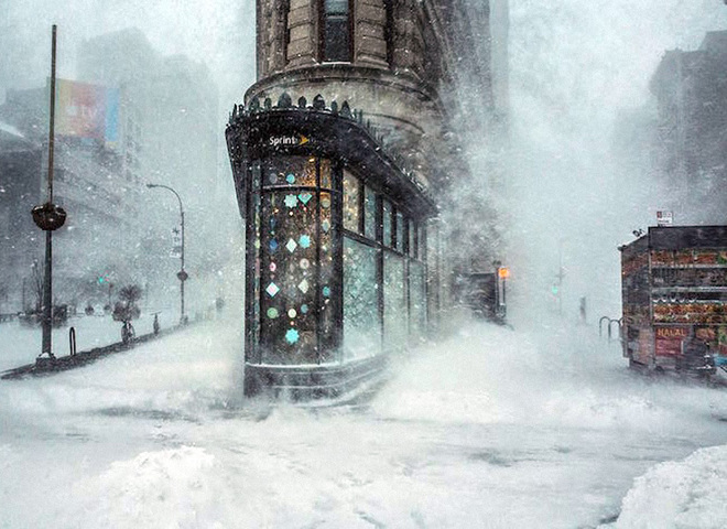 Нью-Йорк в снегу: потрясающие фотографии, напоминающие картины импрессионистов