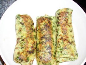 Блинчики со шпинатом и рыбой 