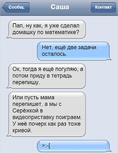 Школьная жизнь в переписках