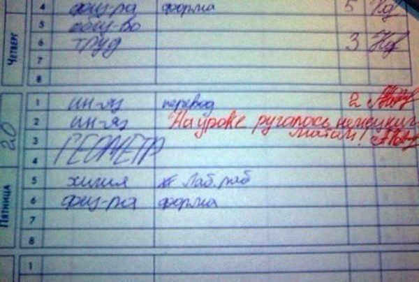 Записи в дневниках