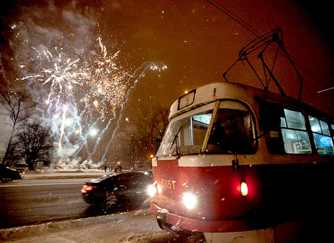 Последний трамвай 5-го маршрута в Киеве