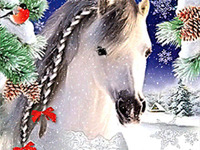 Красивая открытка на год лошади