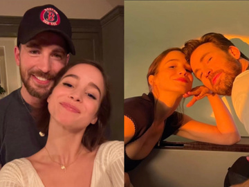 Молода дружина Кріса Еванса вперше показала на публіці обручку